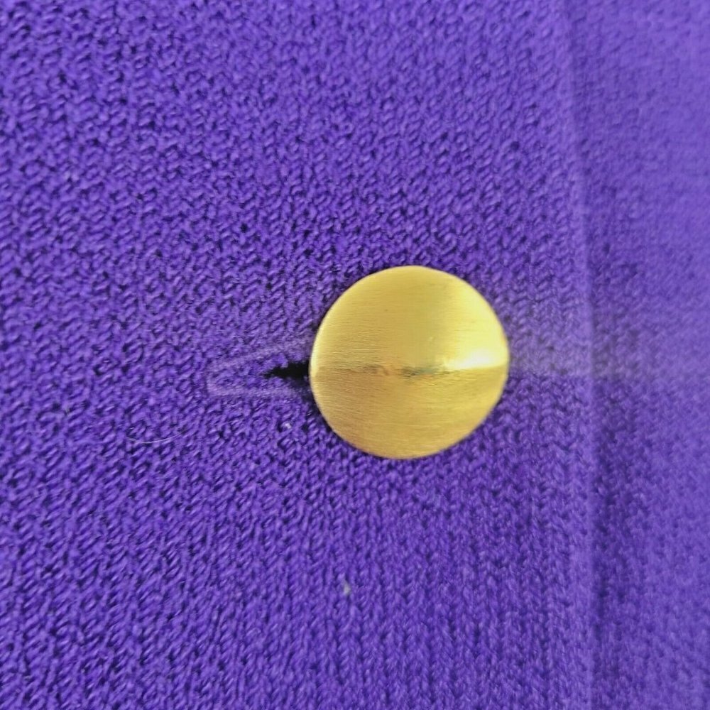 St. John Separates Cropped Sweater Small Color Block Royal Purple Gold Designer - Picture 12 of 12